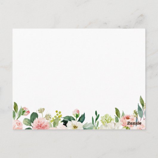 Roze en Witte Bloem Huwelijksadvies Kaarten (Achterkant)