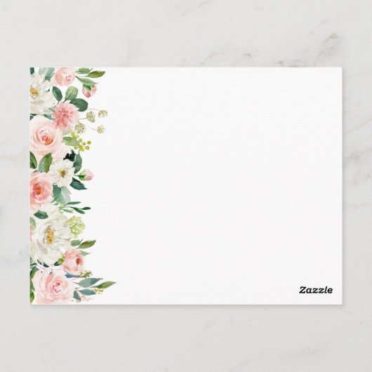 Roze en Witte Bloem Huwelijksadvies Kaarten (Achterkant)