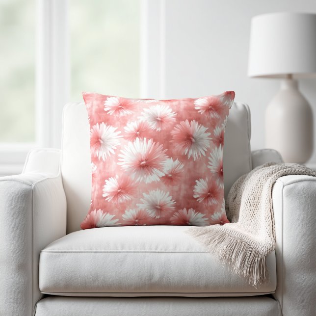 Roze en Witte Bloem Kussen (Creator heeft geüpload)
