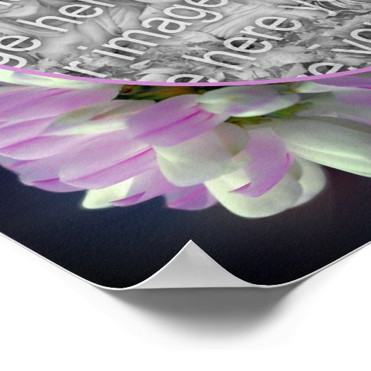 Roze en witte bloem Lijst Creëer Uw eigen foto Poster (Hoek)