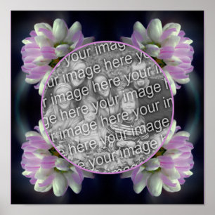 Roze en witte bloem Lijst Creëer Uw eigen foto Poster