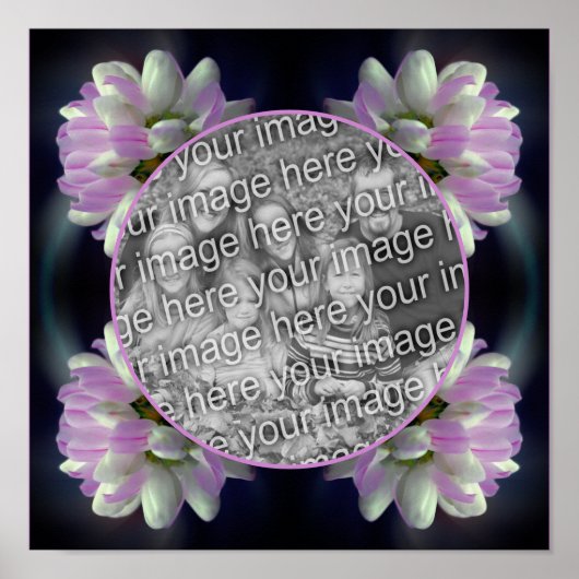 Roze en witte bloem Lijst Creëer Uw eigen foto Poster (Voorkant)