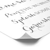 Roze en Witte Bloem Mimosa Bar Bord Poster (Hoek)