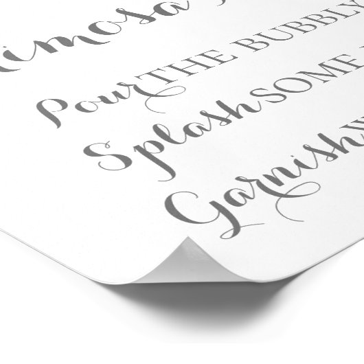 Roze en Witte Bloem Mimosa Bar Bord Poster (Hoek)