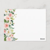 Roze en Witte Bloem Plaats Instelling Dank U Kaart (Achterkant)