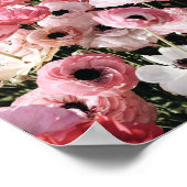 Roze en witte bloem posterprint poster (Hoek)