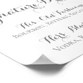 Roze en Witte Bloem Signature Dranken Bord Poster (Hoek)