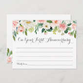 Roze en Witte Bloem Trouwtijd Capsule Kaarten (Voorkant / Achterkant)