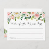 Roze en Witte Bloem Trouwwensen Kaarten (Voorkant / Achterkant)