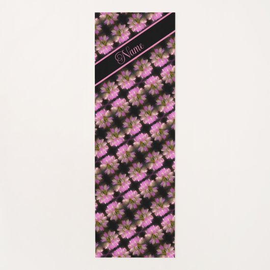 Roze en witte bloemen, aangepast yogamat (Voorkant)