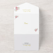 Roze en witte bloemen all in one uitnodiging (Buitenkant)