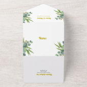 Roze en witte bloemen all in one uitnodiging (Buitenkant)