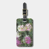 Roze en witte bloemen bagagelabel (Voorkant verticaal)