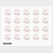 Roze en witte bloemen Boho Baby shower Ronde Sticker (Vel)