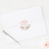 Roze en witte bloemen Boho Baby shower Ronde Sticker (Envelop)