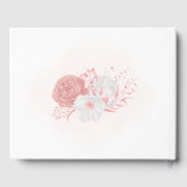 roze en witte bloemen - botanische bruiloft gastenboek (Achterkant)