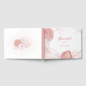 roze en witte bloemen - botanische bruiloft gastenboek (Volledig)