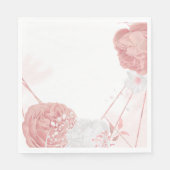 roze en witte bloemen botanische bruiloft luiers servet (Voorkant)