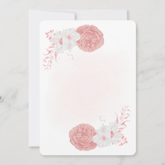 roze en witte bloemen botanische kaart (Achterkant)