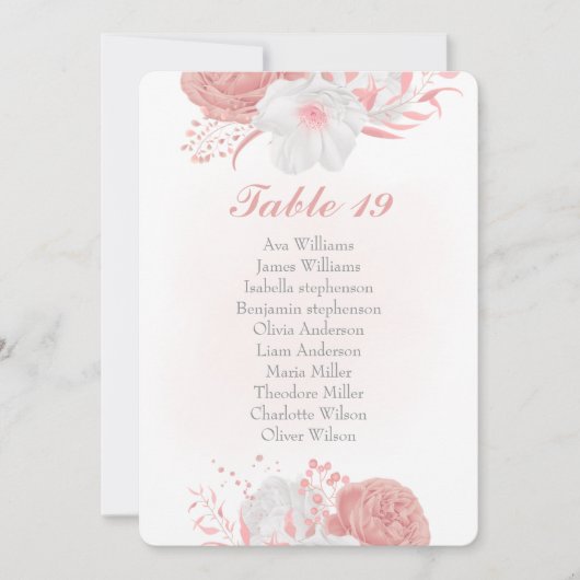 roze en witte bloemen botanische kaart (Voorkant)