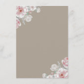 Roze en Witte Bloemen Bruiloft Informatie Gast Informatiekaartje (Achterkant)