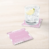 Roze en witte bloemen bruiloft onderzetter (Insitu)