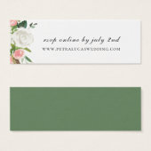 Roze en Witte Bloemen Bruiloft Website RSVP Mini Visitekaartjes (Voorkant /achterkant)