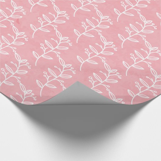 Roze en witte bloemen cadeaupapier (Hoek)