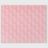 Roze en witte bloemen cadeaupapier (Vlak)