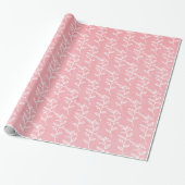 Roze en witte bloemen cadeaupapier (Uitgerold)