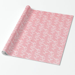 Roze en witte bloemen cadeaupapier