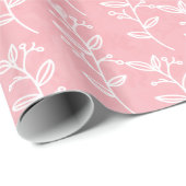 Roze en witte bloemen cadeaupapier (Rol Hoek)