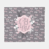 Roze en witte bloemen fleece deken (Voorkant (Horizontaal))