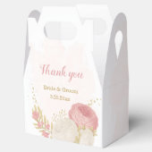 roze en witte bloemen goud botanisch bedankdoosjes (Geopend)