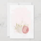 roze en witte bloemen gouden botanische verjaardag kaart (Achterkant)