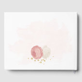 Roze en witte bloemen gouden bruiloft gastenboek (Achterkant)