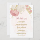 roze en witte bloemen gouden zitkaart kaart (Voorkant)