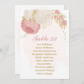 roze en witte bloemen gouden zitkaart kaart (Voorkant / Achterkant)