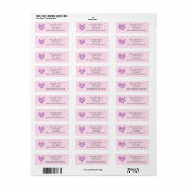 Roze en Witte Bloemen Hart Adresetiketten Etiket (Full Sheet)