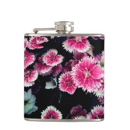 Roze en witte bloemen heupfles