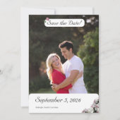 Roze en witte bloemen katholieke bruiloft save the date (Voorkant)