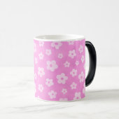 Roze en witte bloemen koffie en thee mok (Voorkant rechts)