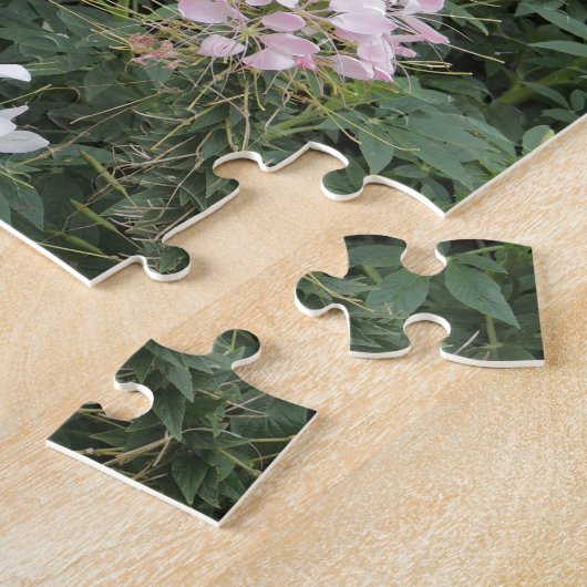 Roze en witte bloemen legpuzzel (Zijkant)