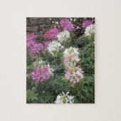 Roze en witte bloemen legpuzzel (Verticaal)