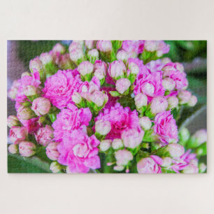 Roze en witte bloemen legpuzzel