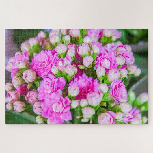 Roze en witte bloemen legpuzzel (Horizontaal)