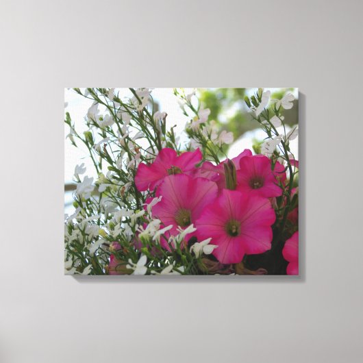 Roze en witte bloemen - Martha's wijngaard Canvas Afdruk (Voorkant)