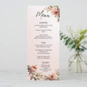 Roze en Witte Bloemen Menu (Staand voorkant)