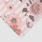 Roze en Witte Bloemen op gestreept ontkoppeling Tissuepapier (Detail)