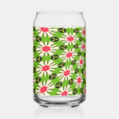 Roze en witte bloemen patroon blikvorm glas (Voorkant)